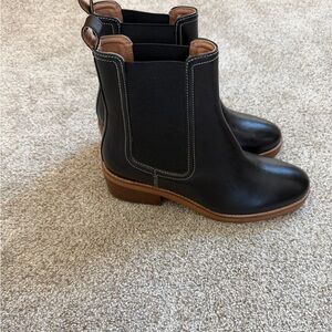 Joie Elegant Black Leather Ankle Boots